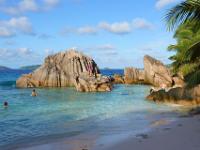 Spätnachmittagssonne an der Anse Patates - La Digue
